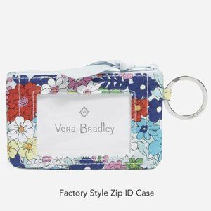 Vera Bradley Signature Cotton Zip ID Case Far Out Floral NWT DISCONTINUED